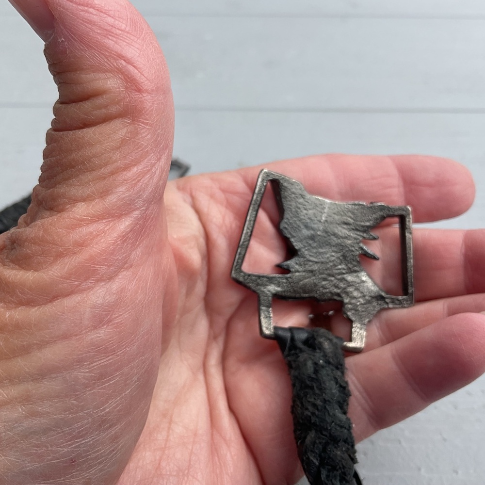 Zodiac USA boot tassels vintage 1980’s brass black leather - Picture 9 of 9